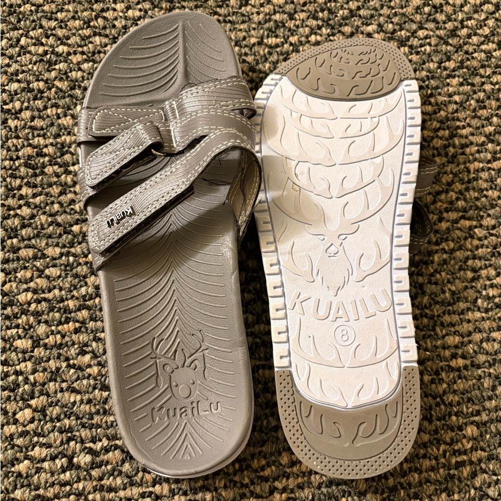 Kuaile Gray Slide Sandals